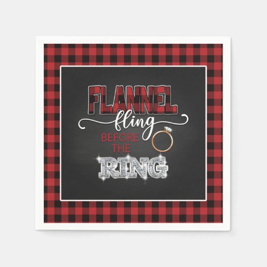 Flannel Fling vor dem Ring Napkin - rot Serviette (Vorderseite)