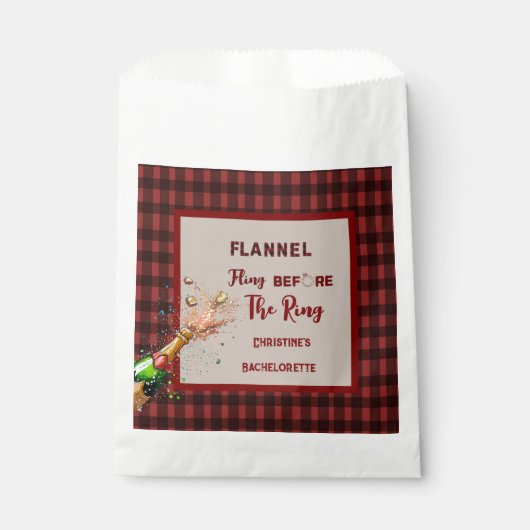 Flannel Fling vor der Ring rot kariert Bachelorett Geschenktütchen (Vorderseite)