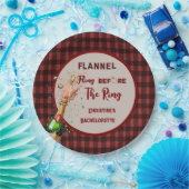 Flannel Fling vor der Ring rot kariert Bachelorett Pappteller (Party)