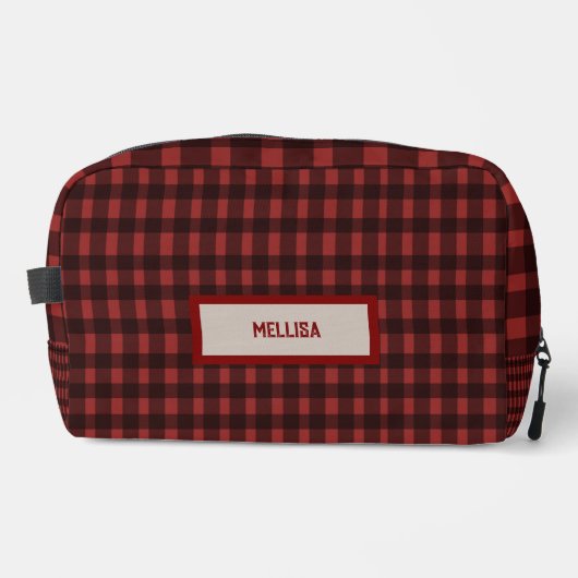 Flannel Fling vor der Ring rot kariert Bachelorett Waschbeutel (Vorderseite)