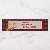 Flannel Fling vor der Ring rot kariert Bachelorett Wasserflaschenetikett (Einzelnes Label)