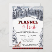 Flannel & Frost Paare Dusche, Berge und Fuchs Einladung (Vorderseite)
