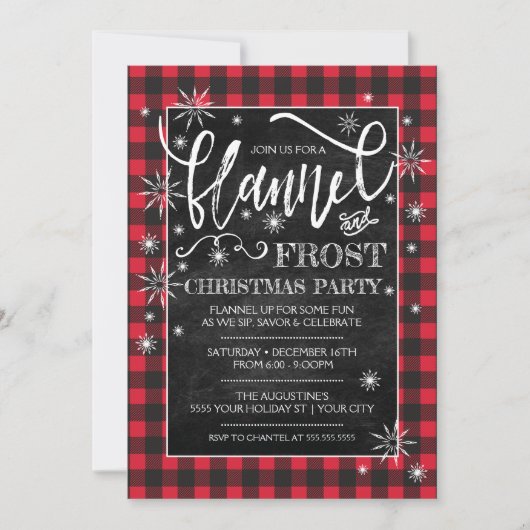 Flannel & Frost Weihnachts-Party Einladung (Vorderseite)