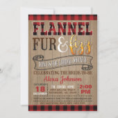 Flannel Fur und Fizz Brautparty Einladung (Vorderseite)