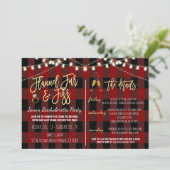 Flannel Fur und Fizz Party Einladung (Stehend Vorderseite)