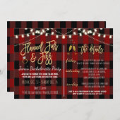 Flannel Fur und Fizz Party Einladung (Vorne/Hinten)