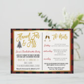 Flannel Fur und Fizz Party Einladung (Stehend Vorderseite)