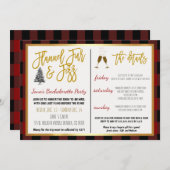 Flannel Fur und Fizz Party Einladung (Vorne/Hinten)