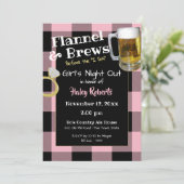 Flannel Girls Night Out Junggeselinnen-Abschied Einladung (Stehend Vorderseite)