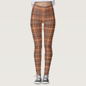 Flannel Kariert gemütliche, herbstfarbene Leggings (Vorderseite)