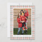 Flannel Kariert Holiday Foto Card Ankündigung (Vorderseite)