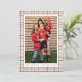 Flannel Kariert Holiday Foto Card Ankündigung (Stehend Vorderseite)
