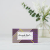 Flannel | Lila und gelb Visitenkarte (Stehend Vorderseite)