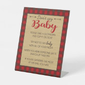 Flannel Lumberjack Say Baby Party Game Sign Sockelschild (Vorderseite)