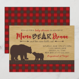 Flannel Mama Bear Baby Shower Einladungen