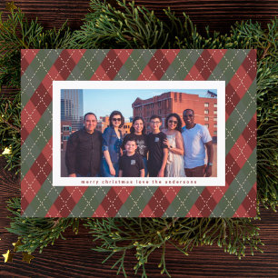 Flannel Merry Christmas Gingham Ugly Sweeter Karie Feiertagskarte