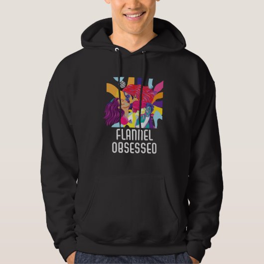 Flannel Obsessed Bisexual Rainbow Pride Bisexualit Hoodie (Vorderseite)