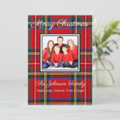 Flannel Personalisiert Family Foto Weihnachtskarte Feiertagskarte (Stehend Vorderseite)