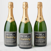 Flannel Pop the Bubbly She's Get a Hubby White Schaumweinetikett (Flaschen)