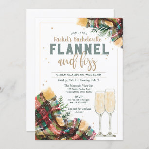 Flannel und Fizz Bachelorette Glamping Einladung