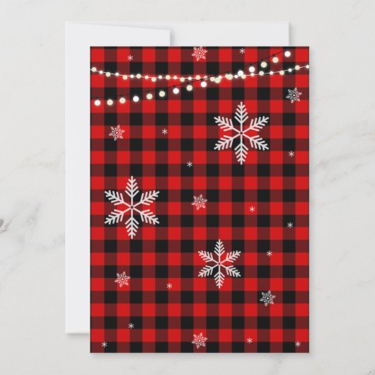 Flannel und Fizz Brautparty Buffalo kariert Einladung (Rückseite)