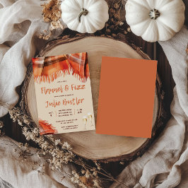 Flannel und Fizz Brautparty, Herbst, Orange Einladung