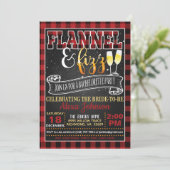 Flannel und Fizz Junggeselinnen-Abschied - Rot Einladung (Stehend Vorderseite)