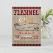 Flannel und Fizz Paare Dusche Einladung (Stehend Vorderseite)