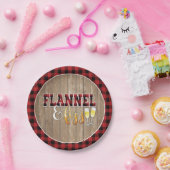 Flannel und Fizz Papierplatte - Rot - Holz Pappteller (Party)