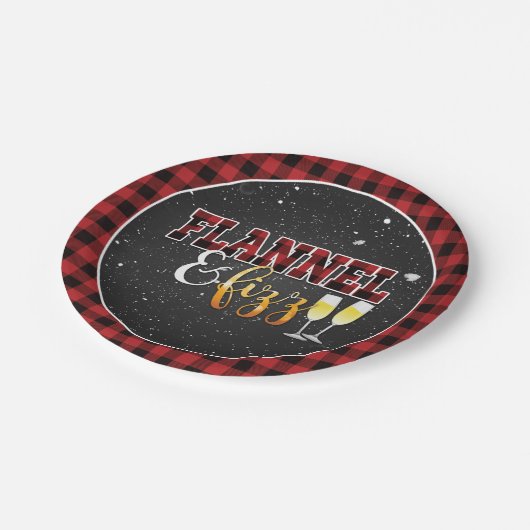 Flannel und Fizz Papierplatte - Rot - Schnee Pappteller (Schrägansicht)