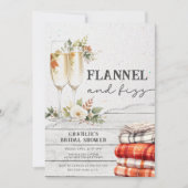 Flannel und Fizz Rustic Fall Brautparty Einladung (Vorderseite)