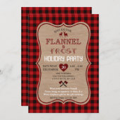 Flannel und Frost Lumberjack Feier Einladung (Vorne/Hinten)