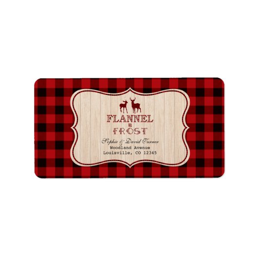 Flannel und Frost Lumberjack Weihnachtsfeiertag Adressaufkleber (Vorne)