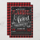 Flannel und Frost Weihnachts-Party Einladung Rot (Vorne/Hinten)