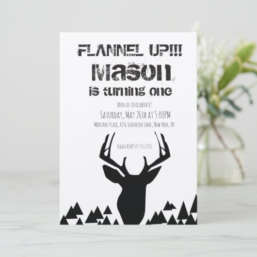 Flannel Up Karierte Weihnachtsfeier Einladung (Stehend Vorderseite)