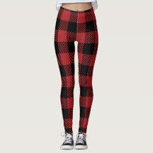 Flannel Women's Leggings in Rot und Schwarz