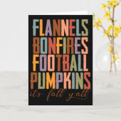 Flannels Bonfire Footbyll Pumpkins Es ist Fall Y'a Karte (Gelbe Blume)