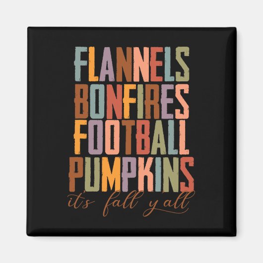 Flannels Bonfire Footbyll Pumpkins Es ist Fall Y'a Magnet (Vorne)