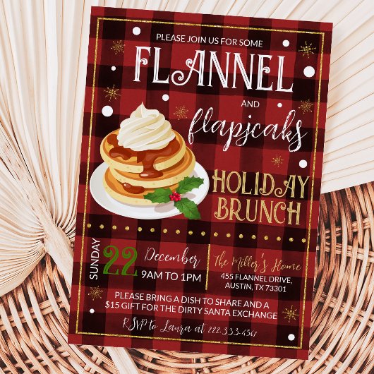 Flannels Flapjacks Weihnachts-Party Einladung