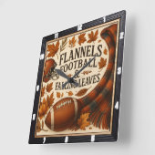 Flannels Football Fallende Blätter Quadratische Wanduhr (Winkel)