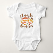 Flannels Hay Rides Pumpkins Cider Blätter Bonfire Baby Strampler (Vorderseite)