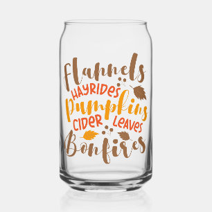Flannels Hay Rides Pumpkins Cider Blätter Bonfire Dosenglas