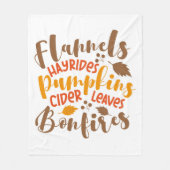 Flannels Hay Rides Pumpkins Cider Blätter Bonfire Fleecedecke (Vorderseite)