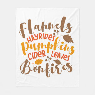 Flannels Hay Rides Pumpkins Cider Blätter Bonfire Fleecedecke