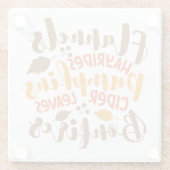 Flannels Hay Rides Pumpkins Cider Blätter Bonfire Glasuntersetzer (Rückseite)