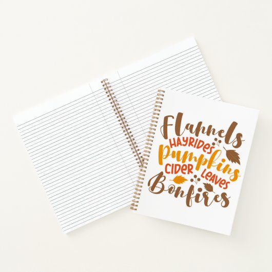 Flannels Hay Rides Pumpkins Cider Blätter Bonfire Notizblock (Innenseite)