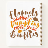 Flannels Hay Rides Pumpkins Cider Blätter Bonfire Notizblock (Rückseite)
