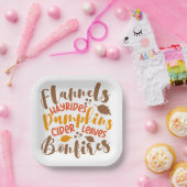 Flannels Hay Rides Pumpkins Cider Blätter Bonfire Pappteller (Party)