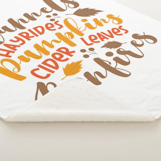 Flannels Hay Rides Pumpkins Cider Blätter Bonfire Sherpadecke (3/4)