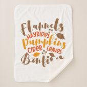 Flannels Hay Rides Pumpkins Cider Blätter Bonfire Sherpadecke (Vorderseite)